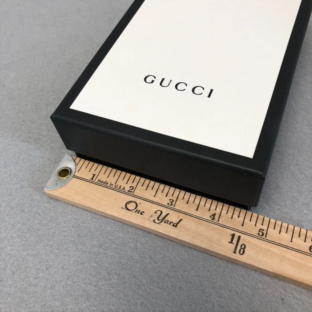Authentic Gucci Gift Box Storage Travel Black White Small Rectangle‎ 7x4.5x2